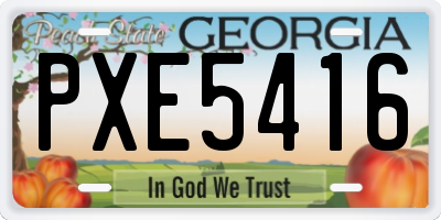 GA license plate PXE5416