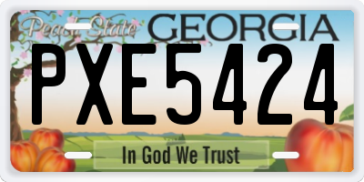 GA license plate PXE5424