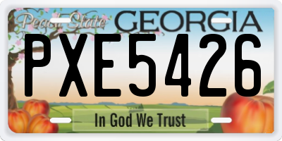 GA license plate PXE5426