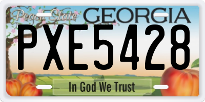 GA license plate PXE5428