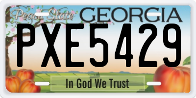 GA license plate PXE5429