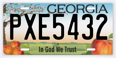GA license plate PXE5432