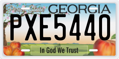 GA license plate PXE5440