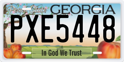 GA license plate PXE5448