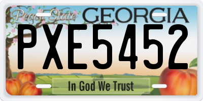 GA license plate PXE5452