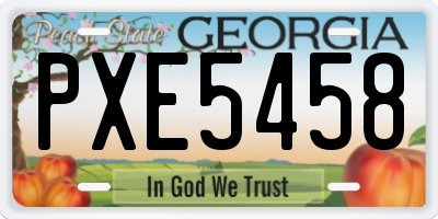 GA license plate PXE5458