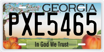 GA license plate PXE5465