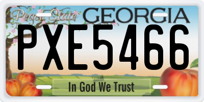 GA license plate PXE5466
