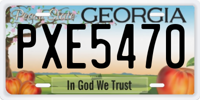 GA license plate PXE5470