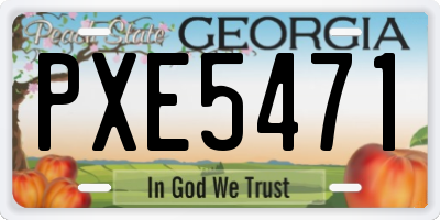 GA license plate PXE5471