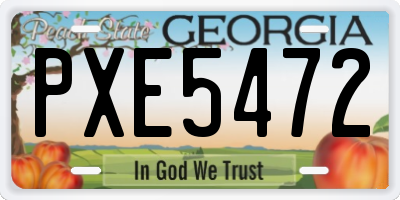 GA license plate PXE5472