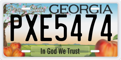 GA license plate PXE5474