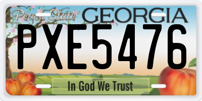 GA license plate PXE5476
