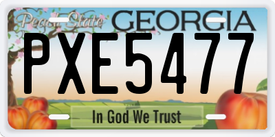 GA license plate PXE5477