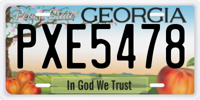 GA license plate PXE5478