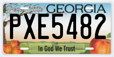 GA license plate PXE5482