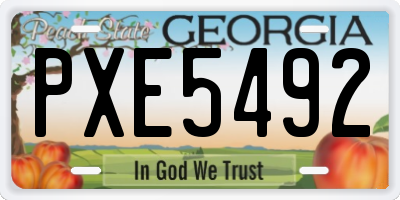 GA license plate PXE5492