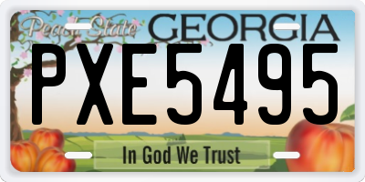 GA license plate PXE5495