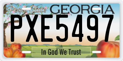 GA license plate PXE5497
