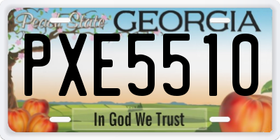 GA license plate PXE5510