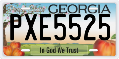 GA license plate PXE5525