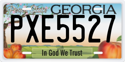 GA license plate PXE5527