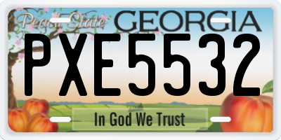 GA license plate PXE5532