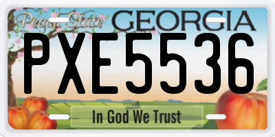 GA license plate PXE5536
