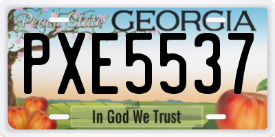 GA license plate PXE5537