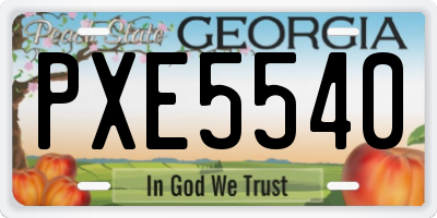 GA license plate PXE5540