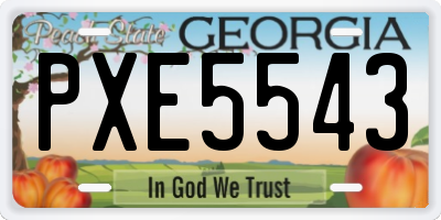 GA license plate PXE5543