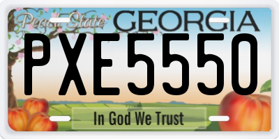 GA license plate PXE5550