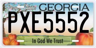 GA license plate PXE5552