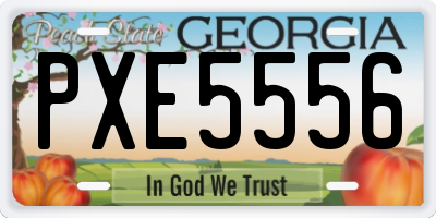 GA license plate PXE5556