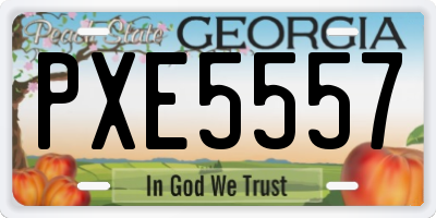 GA license plate PXE5557