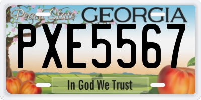 GA license plate PXE5567