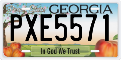 GA license plate PXE5571