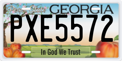 GA license plate PXE5572