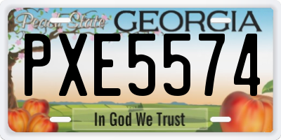 GA license plate PXE5574
