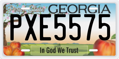 GA license plate PXE5575