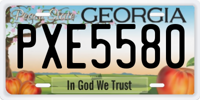 GA license plate PXE5580