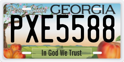 GA license plate PXE5588