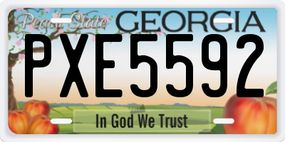 GA license plate PXE5592