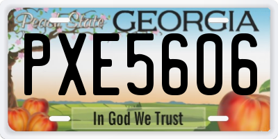 GA license plate PXE5606