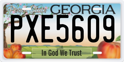 GA license plate PXE5609