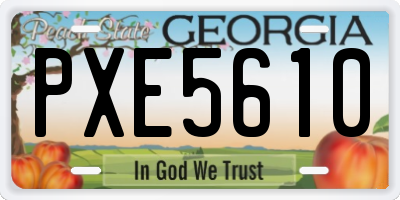 GA license plate PXE5610