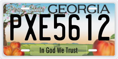 GA license plate PXE5612