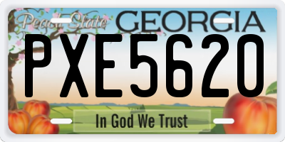 GA license plate PXE5620