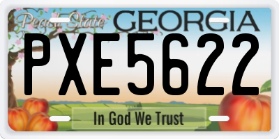 GA license plate PXE5622