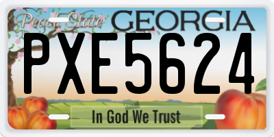 GA license plate PXE5624